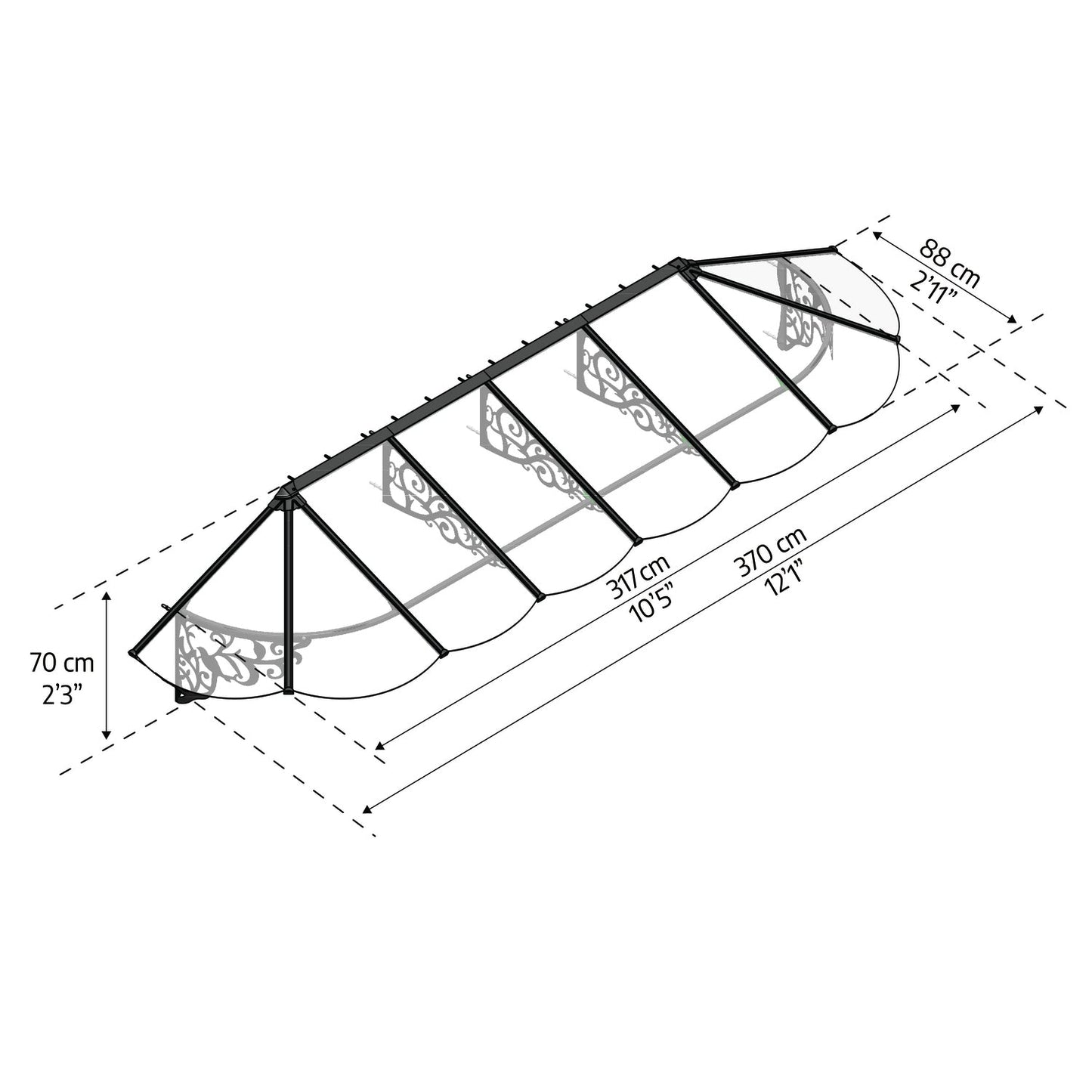 Palram - Canopia | Lily Door Awning - HG9575