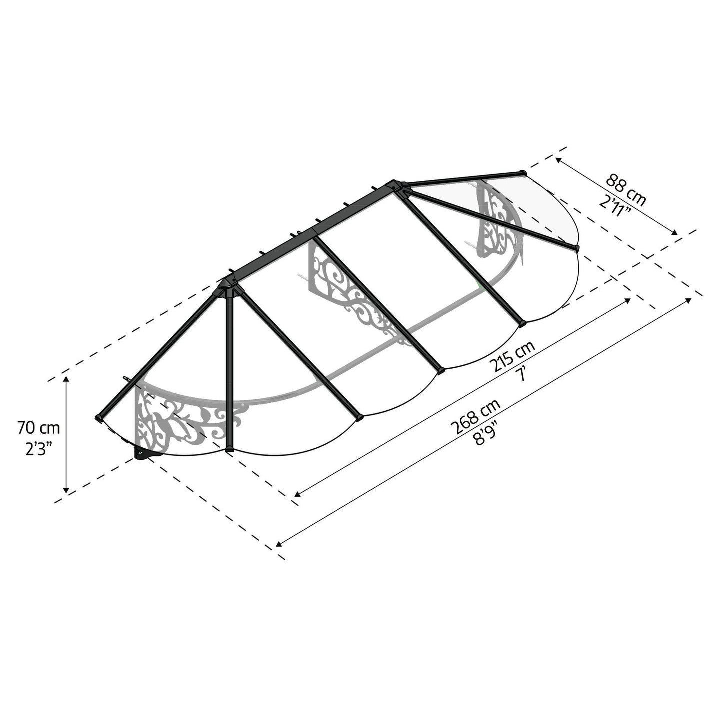 Palram - Canopia | Lily Door Awning - HG9575