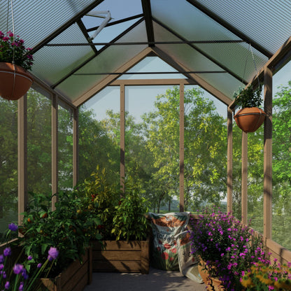 Palram - Canopia | Natura 8 ft Series - Cedar Wood Greenhouse Kit - HG5704