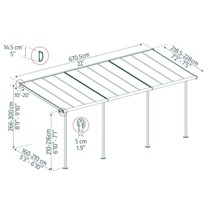 Palram - Canopia | Sierra Patio Cover - 7.5ft Wide - HG9075