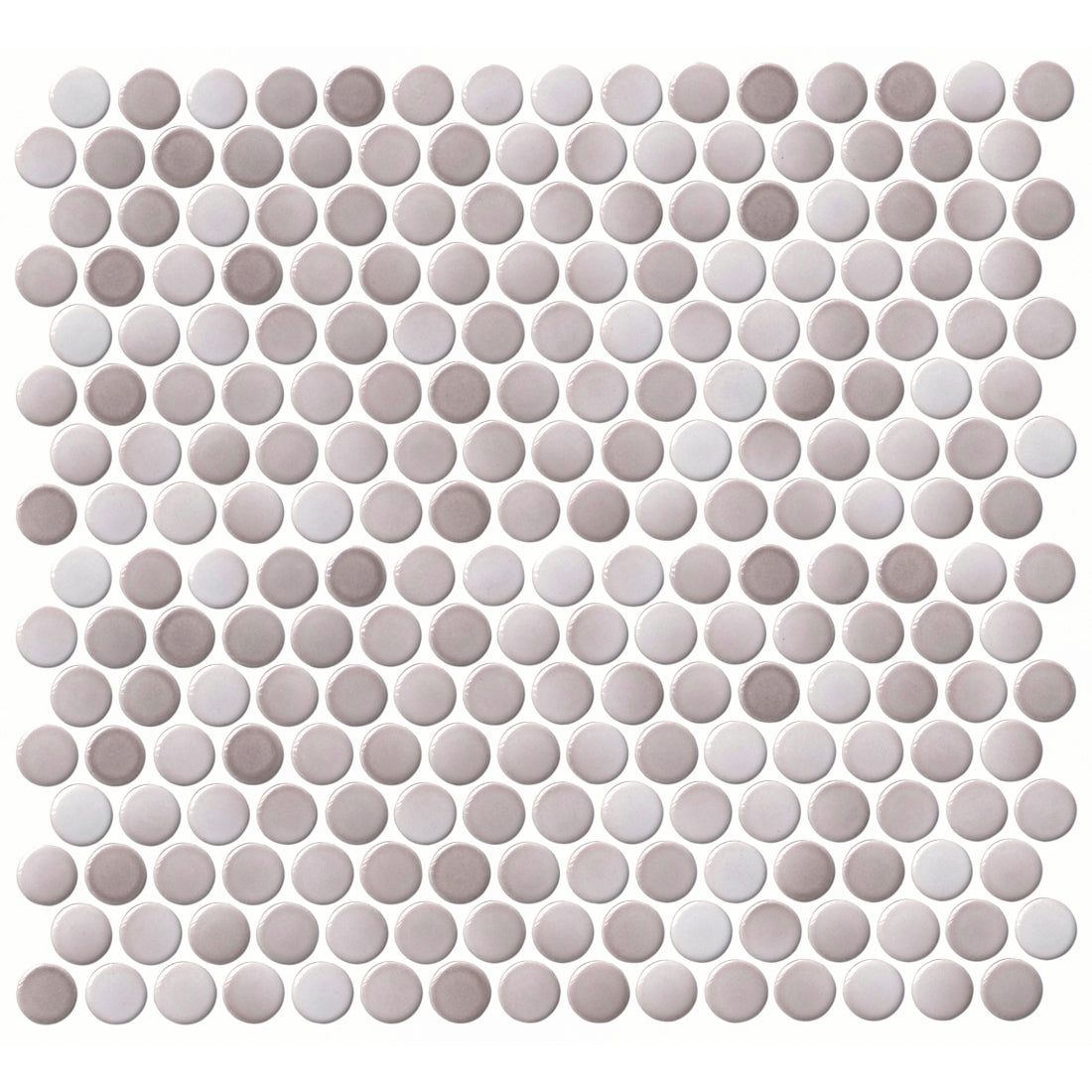 PennyRoundPaleTaupePorcelainMosaicTile