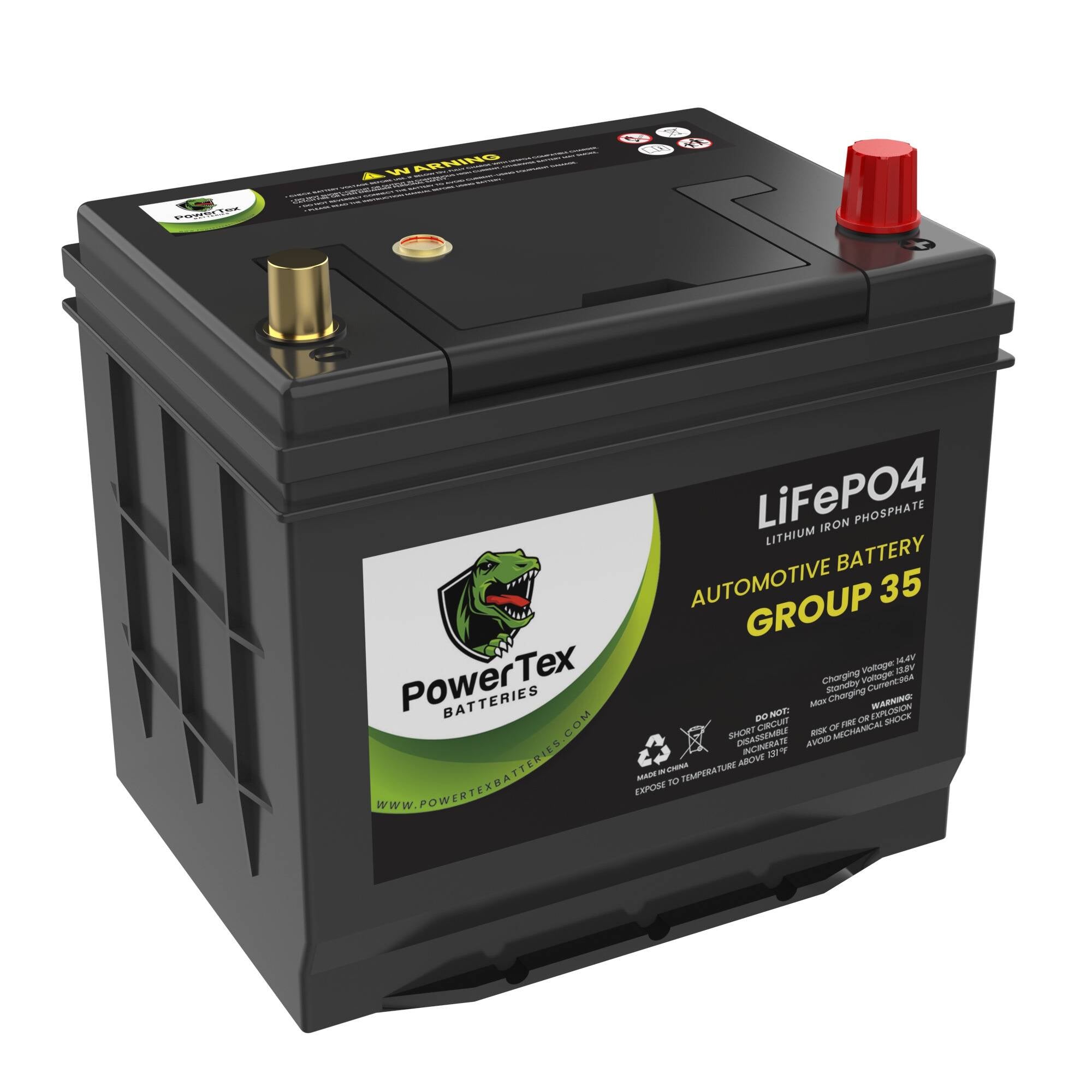 PowerTex 2011 Nissan Juke Car Battery BCI Group 35 / Q85 Lithium LiFePO4 Automotive Battery - PTLG35-316