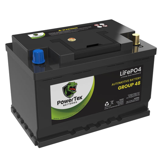PowerTex 2021 Kia Stinger Car Battery BCI Group 48 / H6 Lithium LiFePO4 Replacement Automotive Battery -   PTLG48-1098