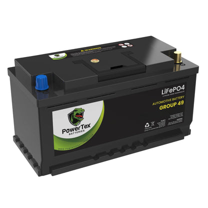 PowerTex 2022 Audi RS5 V6 2.9LReplacement Car Battery BCI Group 49 Lithium LiFePO4 Automotive Powertex Battery - PTLG49-0208