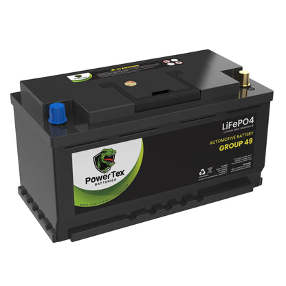 PowerTex 2015 BMW X6 Car Battery BCI Group 49 / H8 Replacement Lithium LiFePO4 Automotive Battery - PTLG49-585