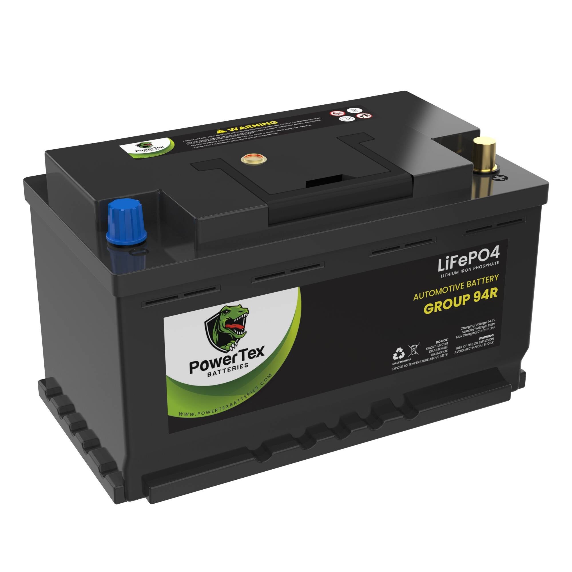 PowerTex 2021 Mercedes-Benz AMG GT Car Battery BCI Group 94R / H7 Lithium LiFePO4 Automotive Battery - PTLG94R-1028