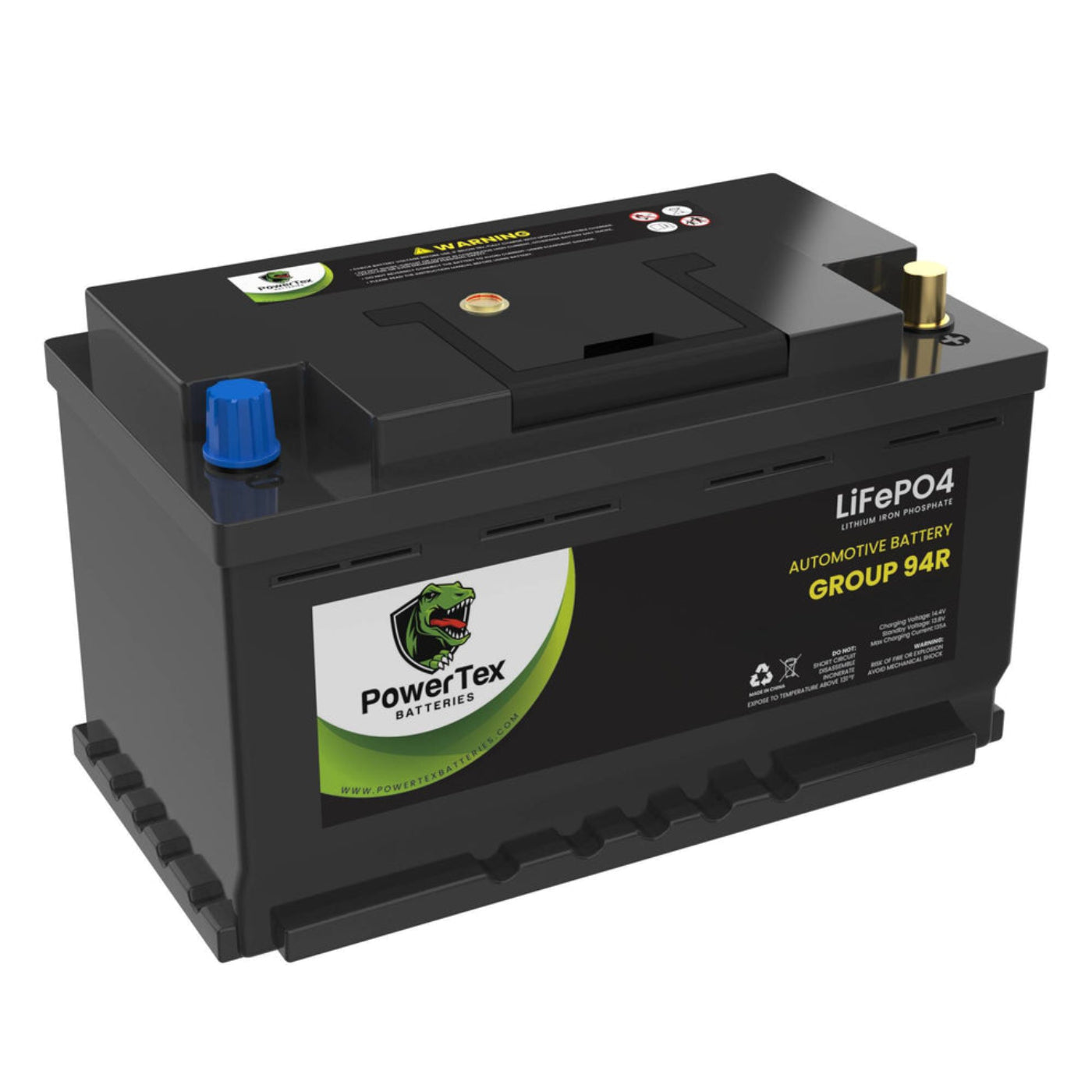 PowerTex 2023 Toyota Sienna L4 2.5L Replacement Car Battery BCI Group 94R Lithium LiFePO4 Automotive Powertex Battery - PTLG94R-0355