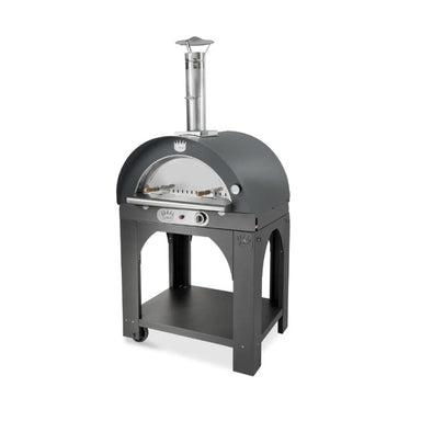 Clementi Pulcinella Gas-Fired Pizza Oven - Anthracite - Stainless Door