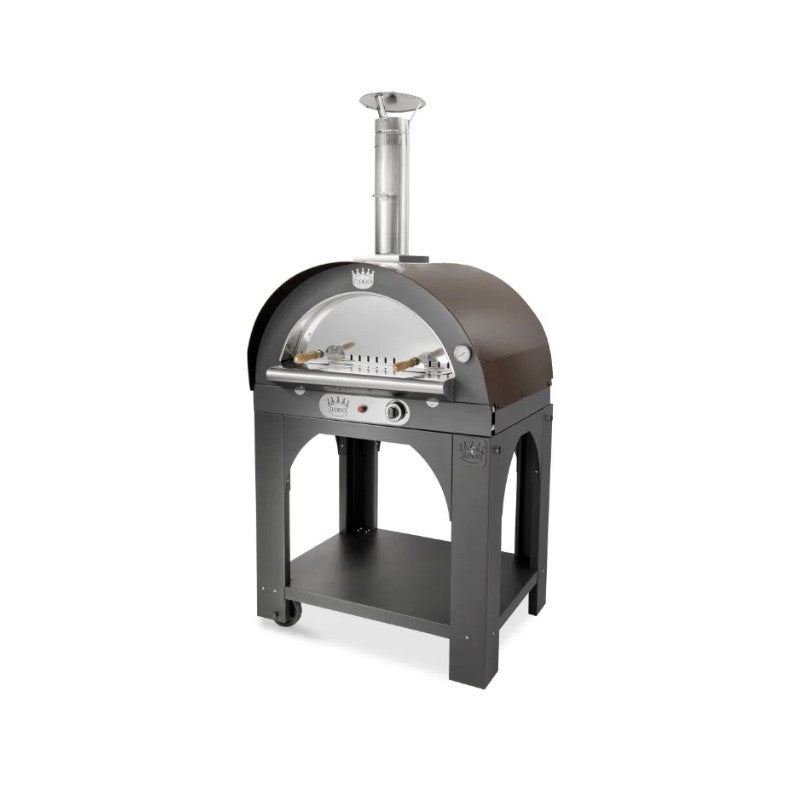 Clementi Pulcinella Gas-Fired Pizza Oven - Copper - Stainless Door