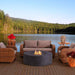 Pyromania Avalon Fire Table Charcoal with couch Lifestyle