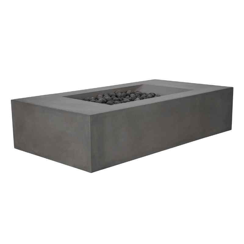 Pyromania Moderne Fire Table Slate angle silo