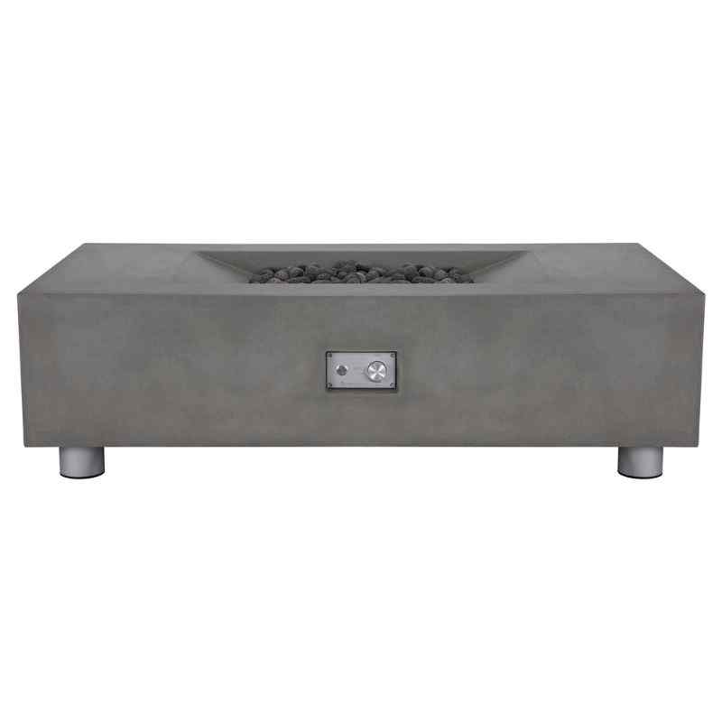 Pyromania Moderne Fire Table Slate legs front view