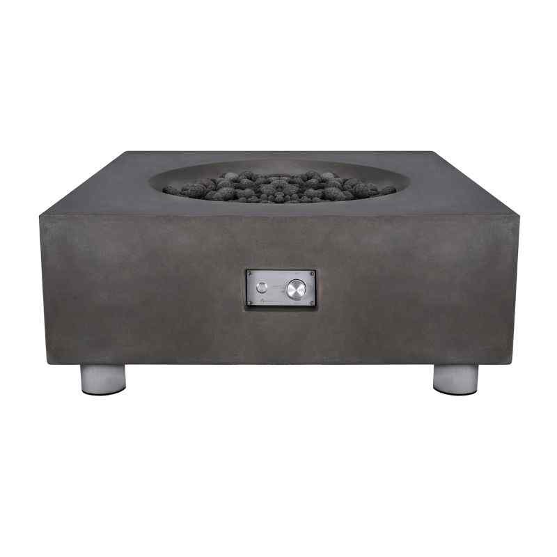 Pyromania Tao Fire Table Charcoal Aluminum legs silo