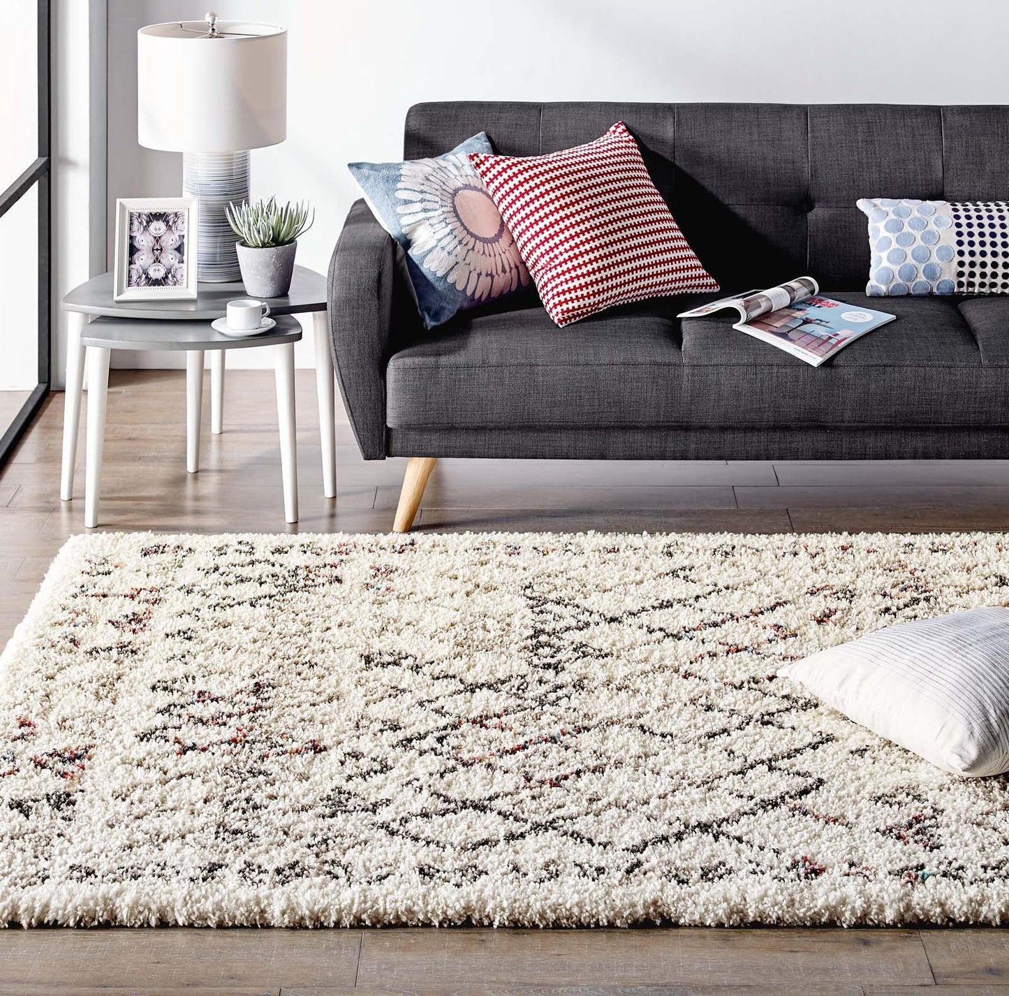 Modway furniture  Skadi Rainbow Diamond Shag Area Rug - R-1194A-810