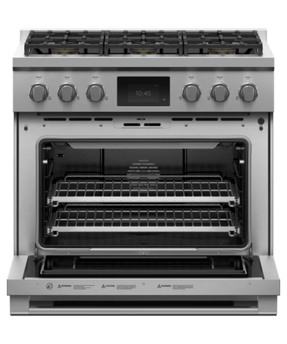 Fisher Paykel 36" Series 9 Professional 6 Burner Dual Fuel Self-Cleaning Range, Natural Gas Stainless Steel - RDV3366N