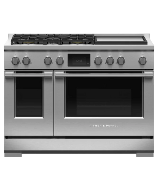 Fisher Paykel Dual Fuel Range, 48", 5 Burners with Griddle, Self-cleaning, LPG Other - RDV3485GDL