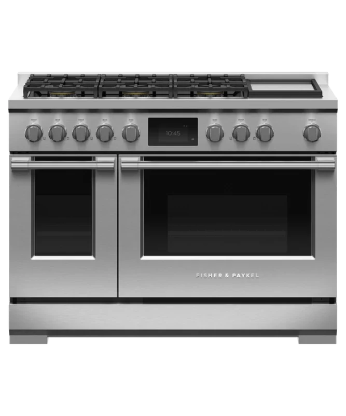Fisher Paykel 48" Series 9 Professional Dual Fuel 6 Burner with Griddle Range, Natural Gas Stainless Steel - RDV3486GDN