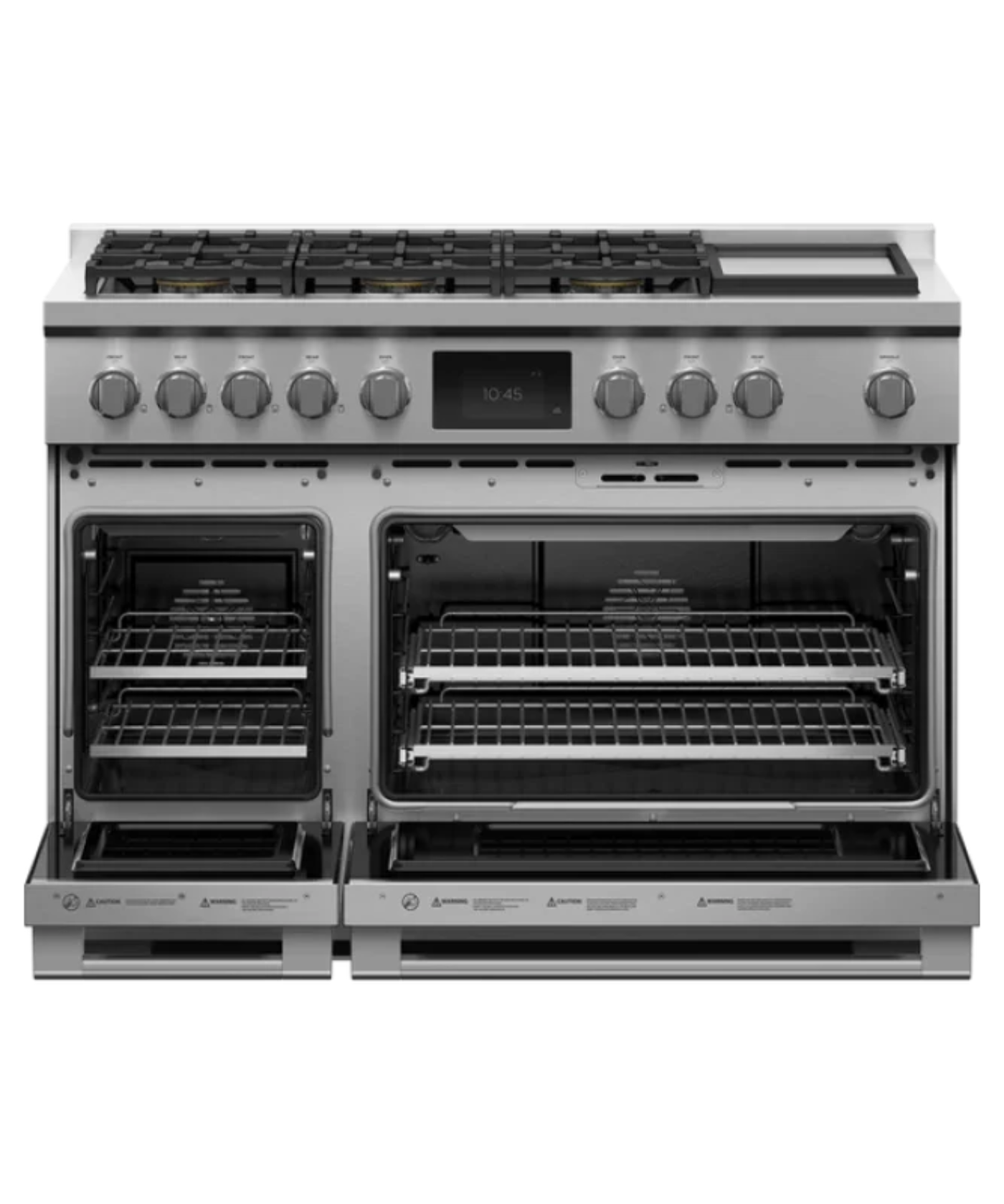 Fisher Paykel 48" Series 9 Professional Dual Fuel 6 Burner with Griddle Range, Natural Gas Stainless Steel - RDV3486GDN