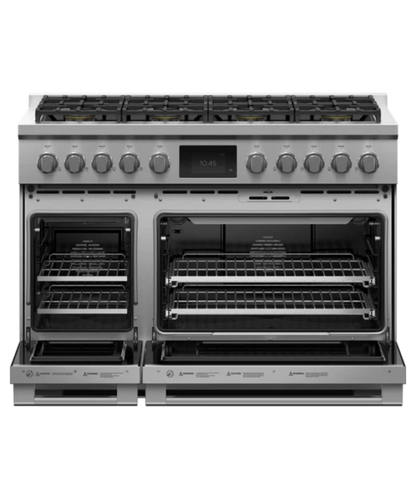 Fisher Paykel 48" Series 9 Professional 8 Burner Dual Fuel Self-Cleaning Range, Natural Gas Stainless Steel - RDV3488N