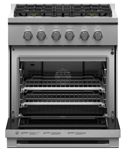 Fisher Paykel 30" Series 7 Professional 4 Burner Gas Range, Natural Gas Stainless Steel - RGV3304N