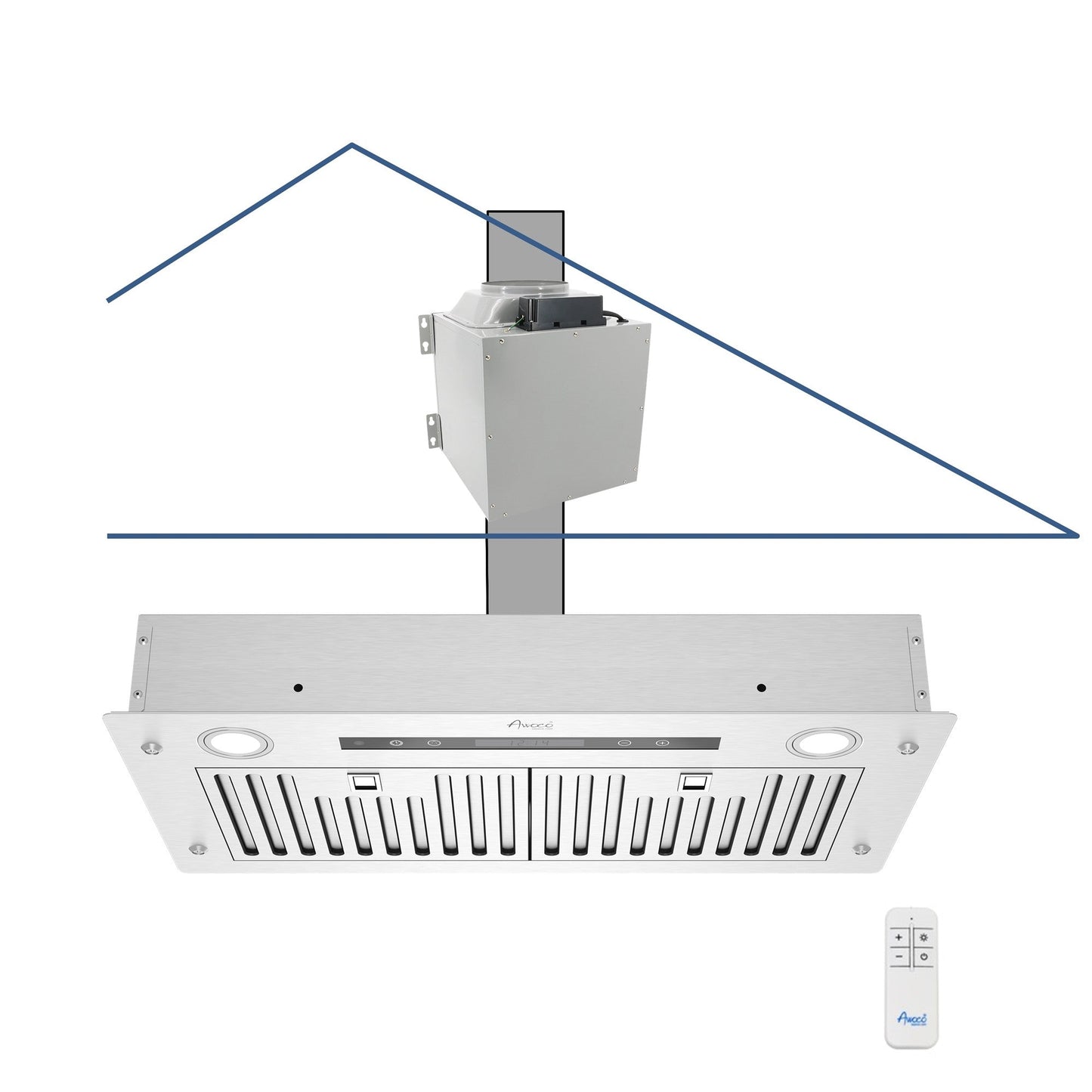 AWOCO RH-IT08-R Ceiling Mount Range Hood Baffle Filters - Split Insert - 1000 CFM & 8" Vent - RH-IT08-R30-COLD