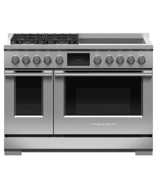 Fisher Paykel Dual Fuel Range, 48", 4 Burners, 4 Induction Zones, Self-cleaning, LPG Other - RHV3484L
