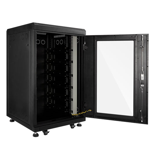 Rich Solar Battery Server Rack for ALPHA 5 PRO | 6-Slot Enclosed Battery Cabinet | Includes Wheels & 600A Bus Bar Covers | Pre-assembled - RS-SRA5P