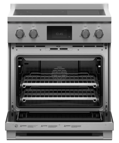 Fisher Paykel 30" Series 9 Professional 4 Zone Induction Self-Cleaning Range, with SmartZone Stainless Steel - RIV3304