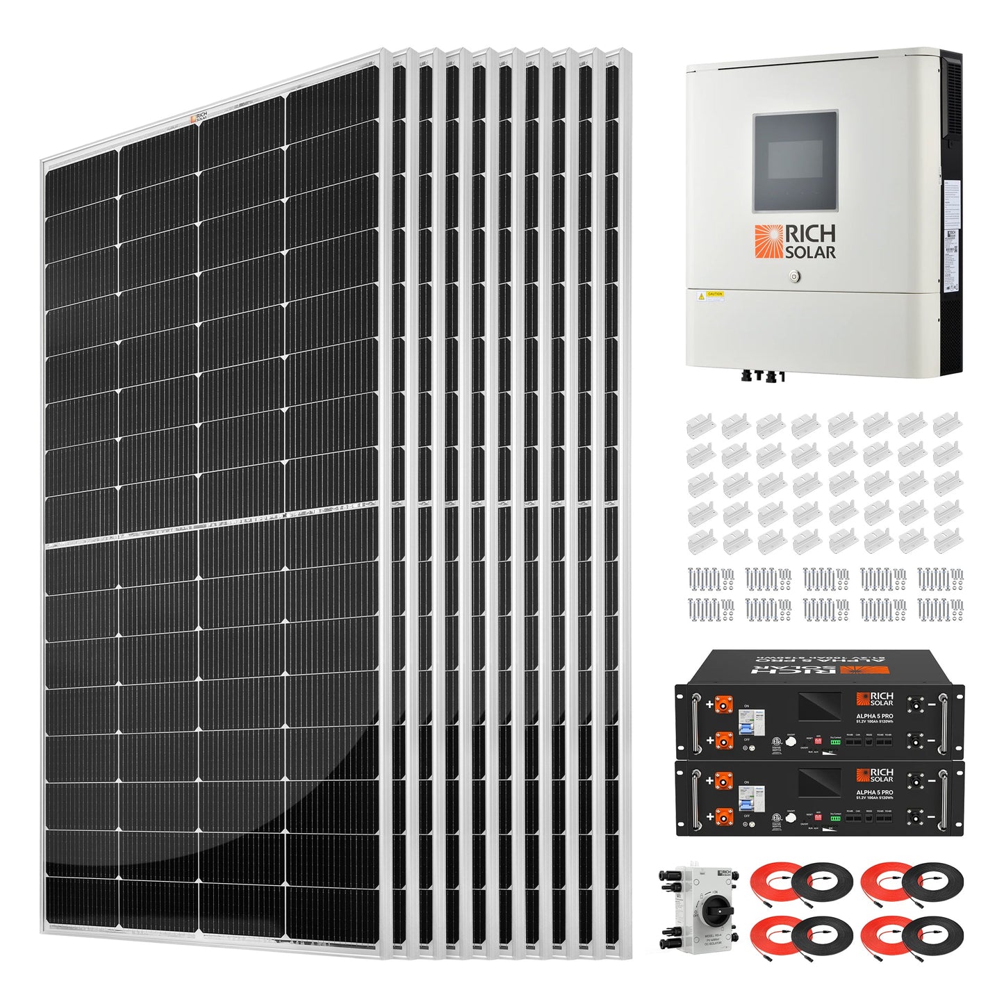 Rich Solar 2500W 48VDC-240VAC Solar Kit - RS-CBK2500240