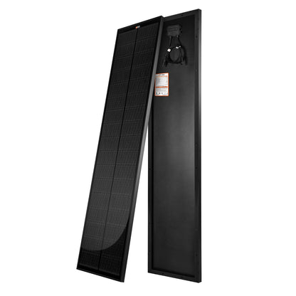 Rich Solar 130 SLIM ONYX | 130 Watt Slim Solar Panel | Compact 12V Narrow Panel for Vans, Campers, Boats   - RS-M130SLB