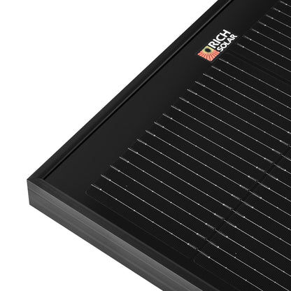 Rich Solar 130 SLIM ONYX | 130 Watt Slim Solar Panel | Compact 12V Narrow Panel for Vans, Campers, Boats   - RS-M130SLB