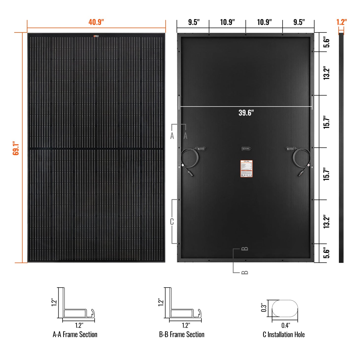 Rich Solar 370 PRO ONYX | 370 Watt Solar Panel | 24V Off-Grid Solar Panel for Residential, Commercial, Agriculture  - RS-M370PB-33