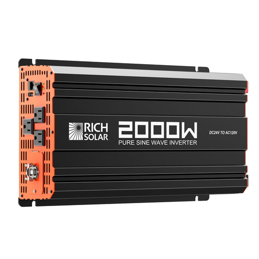 Rich Solar PURE MAX 2K | 2000 Watt (2kW) 24 Volt Industrial Pure Sine Wave Inverter | Premier 2000W 24V Off-Grid Inverter for RVs, Trailers, Campers, Vans, Trucks, Overlanders, Boats | #1 Ranked 24V Pure Sine Wave Inverter - RS-V2P24