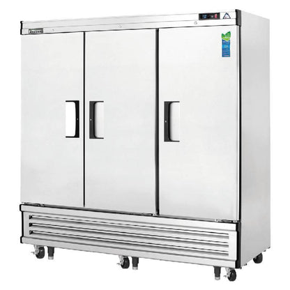 Everest - EBRF3, Commercial 74" 3 Solid Door Reach-In Refrigerator Freezer 71 cu.ft. - EBRF3