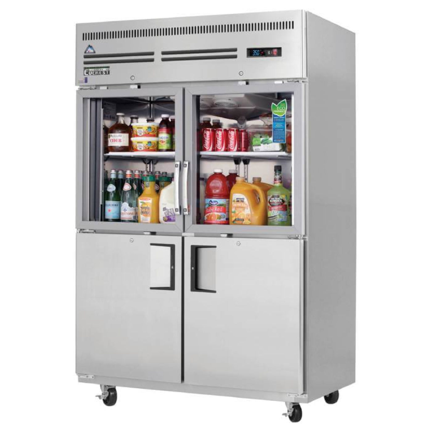 Everest's - EGSH4, 49" Two Glass 2 Solid Door Reach-in Refrigerator 53 cu.ft. - EGSH4
