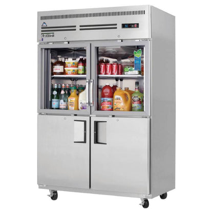 Everest's - EGSH4, 49" Two Glass 2 Solid Door Reach-in Refrigerator 53 cu.ft. - EGSH4