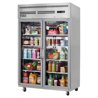 Everest's - ESGR2, Commercial 49" Two Glass Door Reach-In Refrigerator 53 cu. ft. - ESGR2