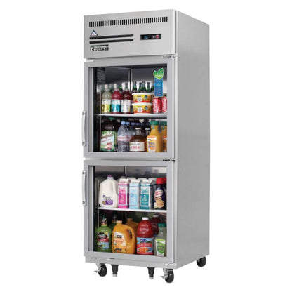 Everest's - ESGRH2, 29" Two Glass Door Reach-In Refrigerator 23 cu. ft. - ESGRH2