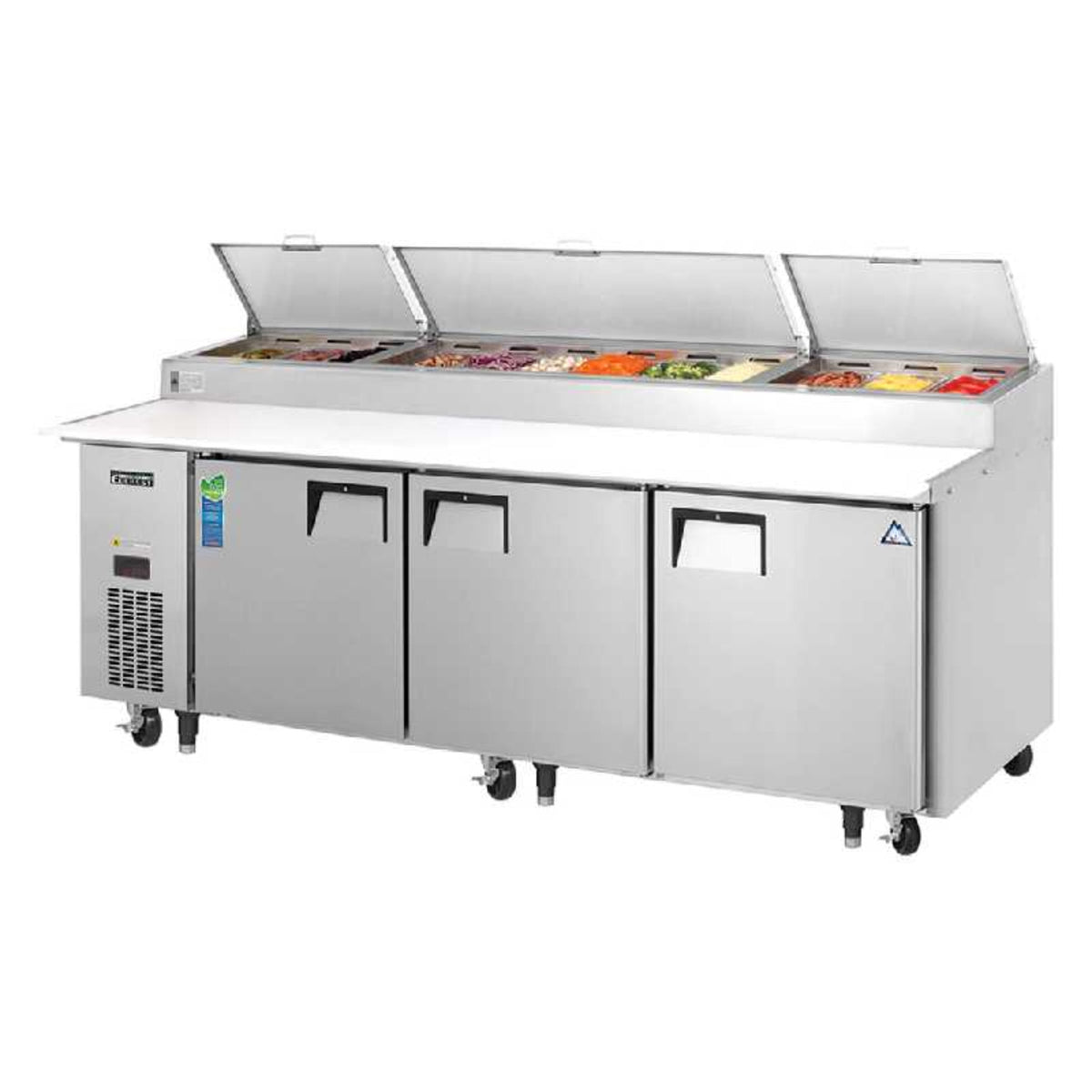 Everest - EPPR3, Commercial 93" 12 Pan Pizza Prep Table Refrigerator - EPPR3