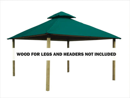 GREE Riverstone Industries ACACIA AGK14-SD 14 sq. ft. Gazebo Roof Framing And Mounting Kit with Sundura Canopy - AGK14-SD RED
