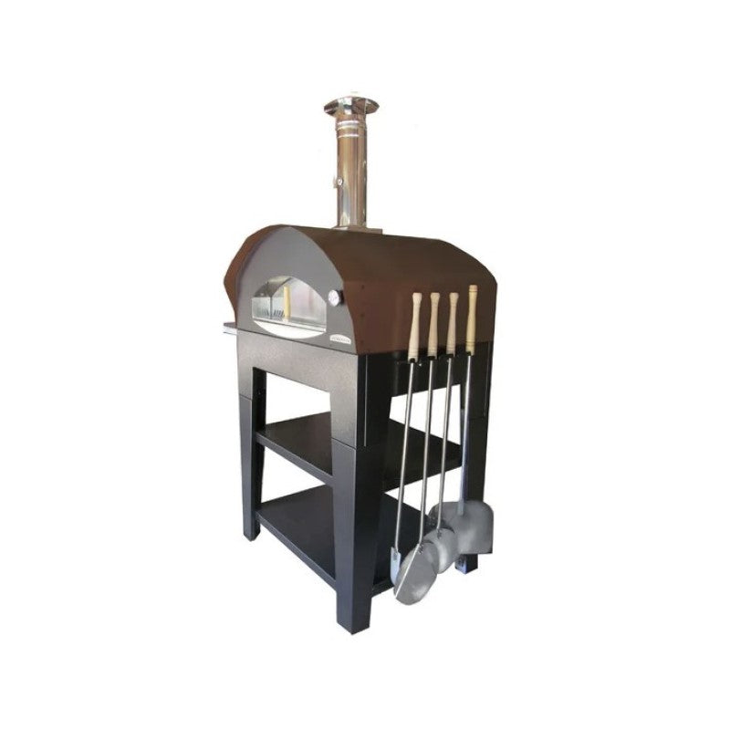 Rossofuoco Benni Pizza Oven Deluxe Cart - Brown
