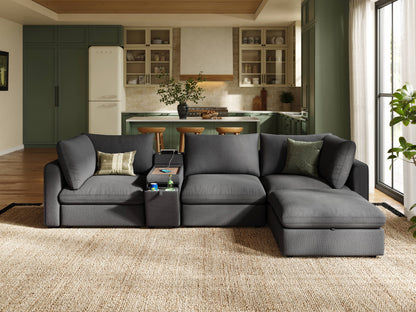 LINSY HOME RUBIK V 3 Seats with Ottoman & Console - S500-01X-3120-1F1