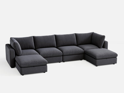 LINSY HOME RUBIK V 4 Seats with 2 Ottomans - S500-01X-4220-1-US-SPF-Sofa-0