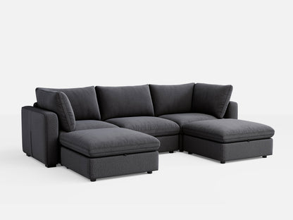 LINSY HOME RUBIK V 3 Seats with 2 Ottomans - S500-01X-3220-1-US-SPF-Sofa-0