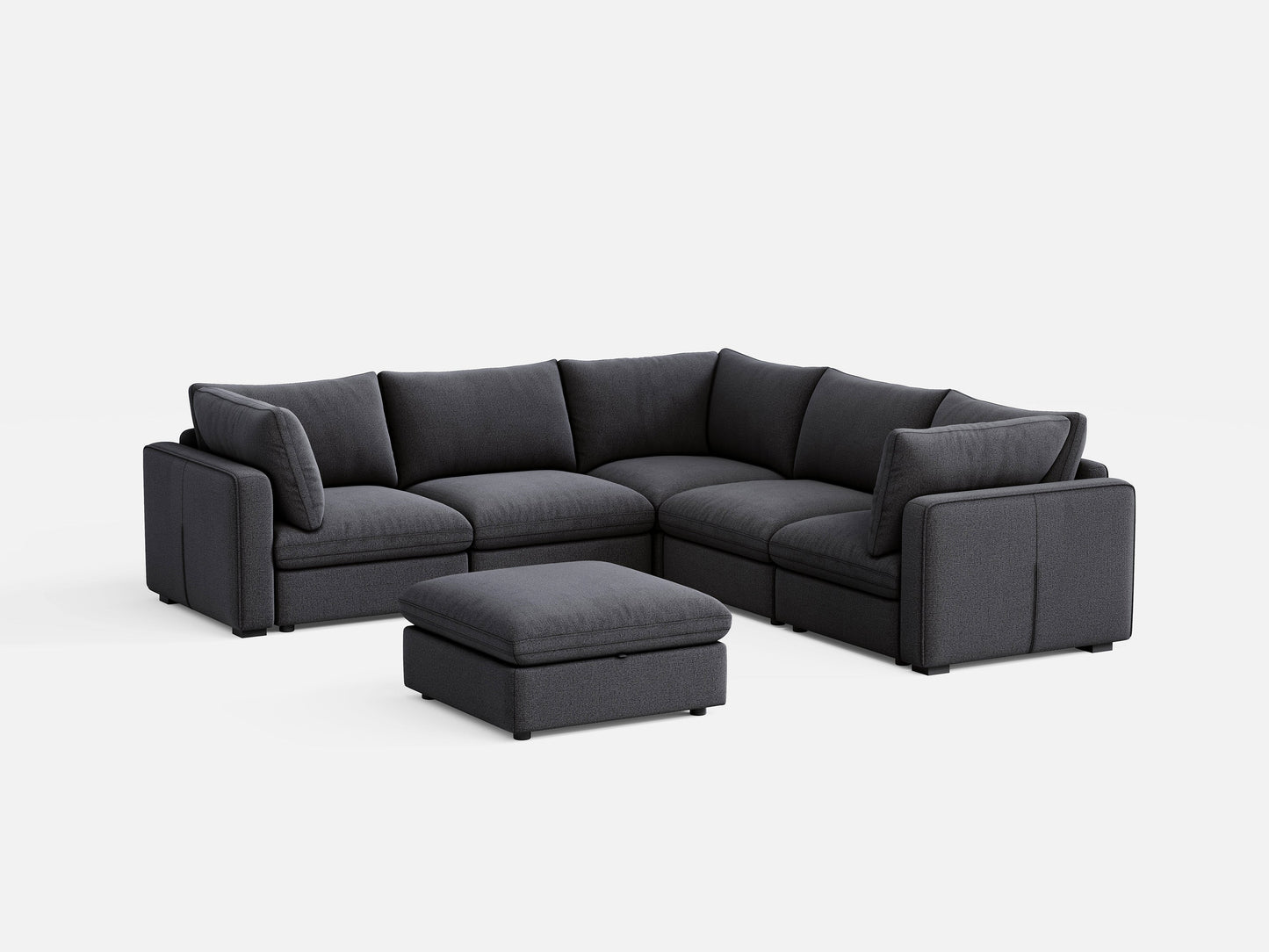 LINSY HOME RUBIK V 4 Seats with Corner & Ottoman - S500-01X-5121-1-US-SPF-Sofa-0