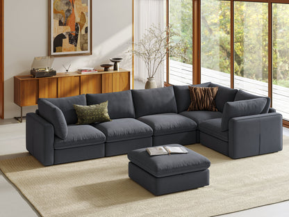 LINSY HOME RUBIK V 4 Seats with Corner & Ottoman - S500-01X-5121-1-US-SPF-Sofa-0