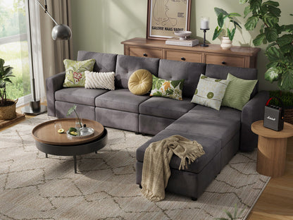 LINSY HOME RUBIK III 4 Seats with 2 Ottomans - US-LH-SPF-Sofa-S800-F11-42-0-00