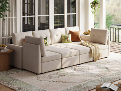 LINSY HOME RUBIK III  6 Seats with 2 Ottomans - US-LH-SPF-Sofa-S800-F11-62-0-00