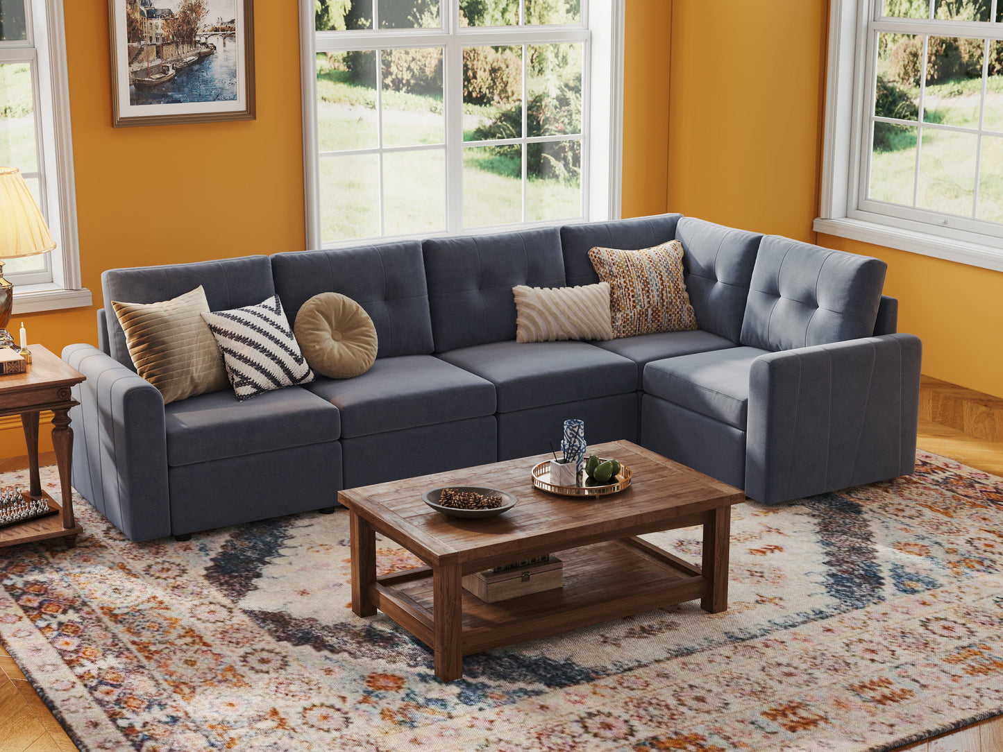 LINSY HOME RUBIK III 4 Seats with Corner - US-LH-SPF-Sofa-S800-F11-401-0-00