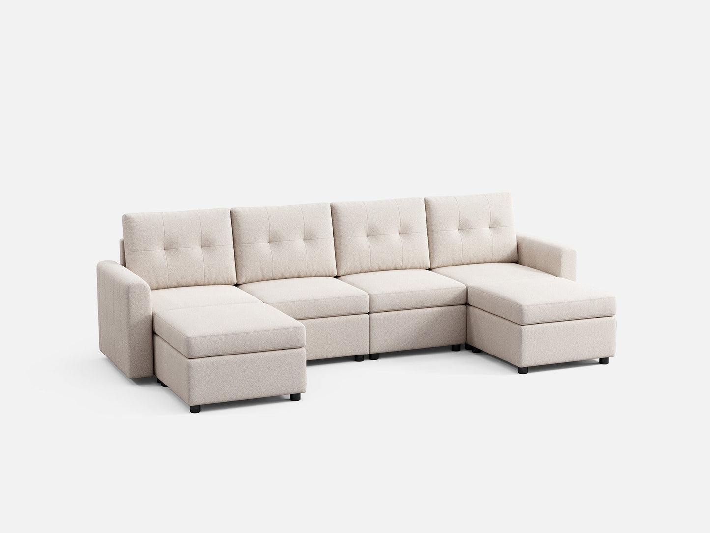 LINSY HOME RUBIK III 4 Seats with 2 Ottomans - US-LH-SPF-Sofa-S800-F11-42-0-00